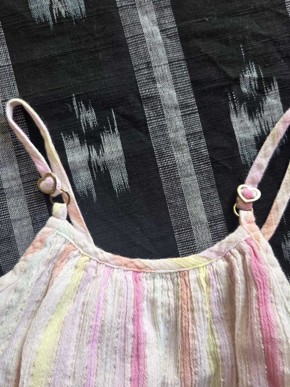 Juicy Couture Pastel Stripe Girls Sundress with Heart Strap Accents